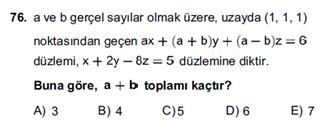 LYS 07 MATEMATİK ÇÖZÜMLERİ AB (8,6 ) (5,5) tir. AC (7,9 ) (4,8) dir. AB,AC 5.4 5.8 0 40 AD AC (4,8) (4,8) AC 4 8 80 60 (4,8) (4,8) (,6) dır. 80 4 AD (,6) (D,D ) D(6,7) dir.