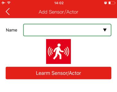 Bir örnek olarak Uygulama tarafındaki Motion sensor (Hareket sensörü) türünü seçerek Hareket sensörüyle başlayalım. Lütfen bu hareket sensörüne bir ad verin.