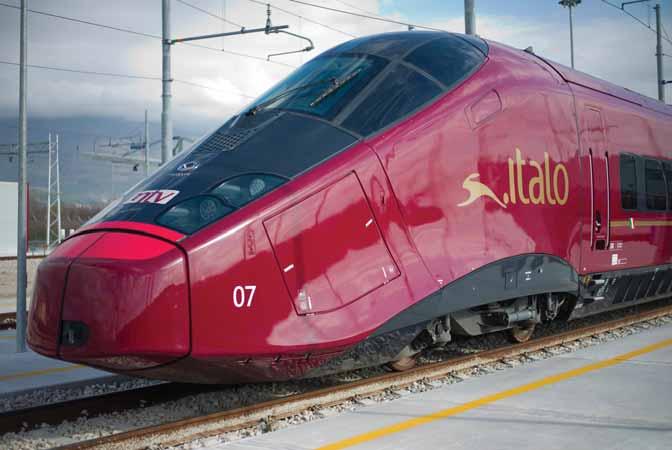 Treno AGV ad al ssima velocità prodo o da Alstom per l italiana NTV - Alstom un İtalya daki NTV için üre len AGV çok yüksek hızlı treni Alstom un Türkiye deki ofisleri, 2012 yılından bu yana Orta