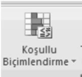 KOŞULLU BİÇİMLENDİRME Belirlediğiniz değerleri veya formülleri baz alan belirli bir ölçüte uyan seçili hücrelere biçimler uygular.