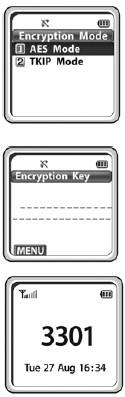 Eğer WPA_PSK veya WPA2_PSK anahtarı aktif durumda ise, Encryption anahtarını girmek için AES Modunu veya TKIP Modunu seçin. Encryption Anahtarını girin ve [OK] tuşuna basın.