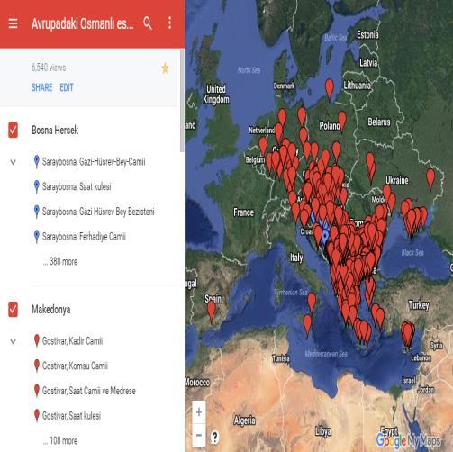 2016 yılı süresince Google Maps haritası Katılımcı adedi: 2 Haritaya işlenen şehir adedi: 1705 Haritaya işlenen Ülkeler: Avusturya, Macaristan, Sırbistan, Hırvatistan, Bosna, Kosova, Makedonya,