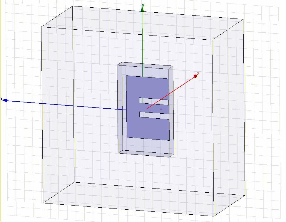 3.2.2. E Şeklindeki Yama Antenin Performans Özellikleri Anten geometrisi Şekil 3.2.2 de gösterilmiştir.