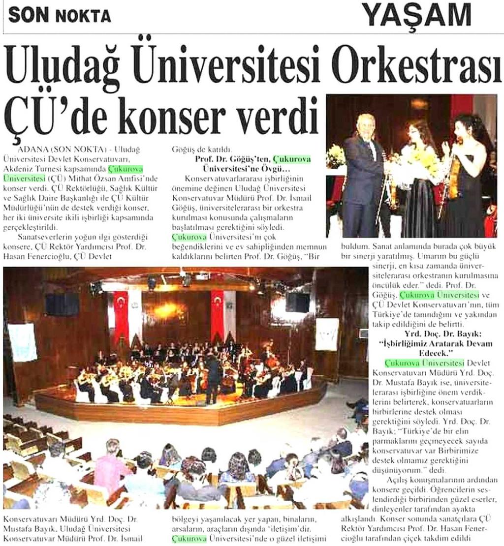 ULUDAG ÜNIVERSITESI ORKESTRASI ÇÜ DE KONSER VERDI Yayın Adı :