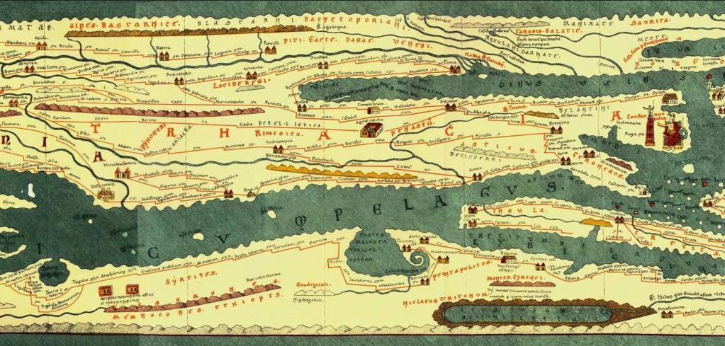 Tabula Peutingeriana 4. yüzyıldan kalma bir Roma haritası.