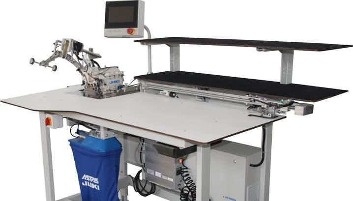 driven thread cutter Electronic program panel with 24 program memory Elevated rack unit for body EFKA Servo