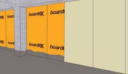 BoardeX in ön yüzeyinde 20 cm aralıklarla vidalama yerlerini gösteren işaretler mevcuttur.