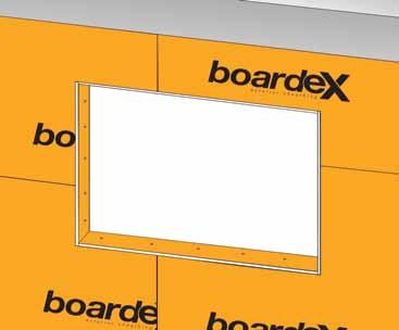 46 47 Yanlış uygulama! Pencere boşluklarında BoardeX ek yerleri kenar profilleri ile aynı hizada olmamalıdır.