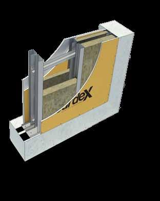 Malzeme Analizi Dış cepheden görünüm Drillex hard matkap uçlu vida BoardeX Mineral yün BoardeX DCC dış cephe profili BoardeX DU profil Ses yalıtım bandı İç cepheden görünüm COREX BoardeX Mineral yün