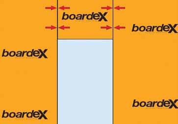 60 61 BoardeX in sabitlenmesi Kapı boşluklarında BoardeX ek yerleri, lento üzerine