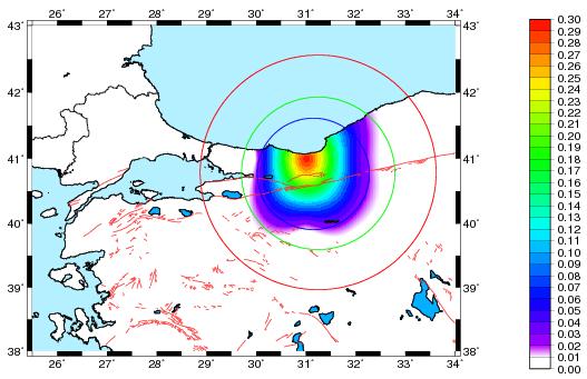 Türkiye Ulusal Temel GPS Ağı Güncel Koordinat ve Hızlarının Hesaplanması gösterilmektedir. İzmit ve Düzce depremleri nedeniyle oluşan yer değiştirmelerin büyüklüğü birkaç metreyi geçmektedir.