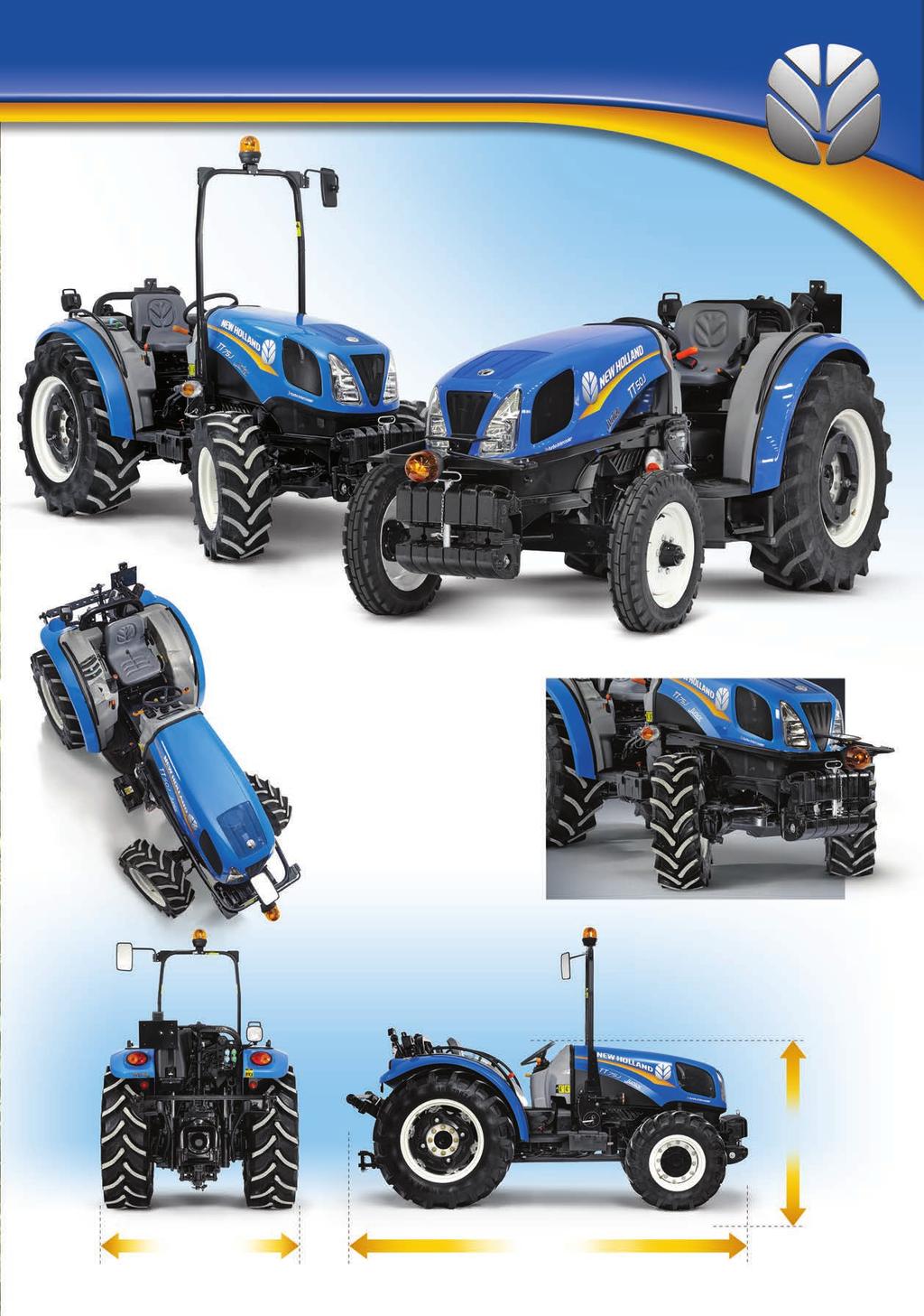 NEW HOLLAND TTJ Serisi Agresif, güçlü ve ergonomik tasarım Yeni TT Junior farklı çizgilere sahip güçlü kaporta tasarımı, ergonomik olarak tasarlanmış platform ve kumanda kolları ile sürücüsüne