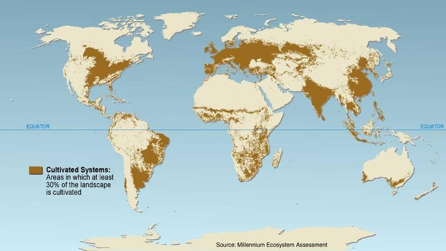 Ekili Alanlar Dünya yüzeyinin 30% i Kaplıyor Ekili alanlar 1700-1850 yılları arasındaki