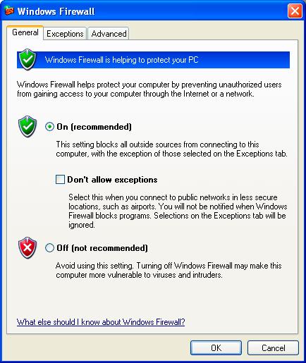Kameralar listede gösterilecektir. Windows Firewall ı On da tutmak istiyorsanız, aşağıdaki adımlarla devam edin. 4 Exception sekmesini seçin.