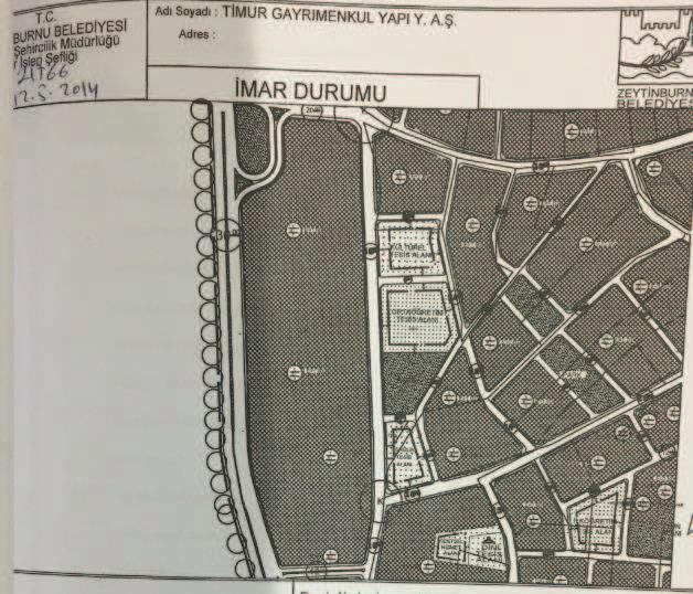 2.3 - Kullanımına İlişkin Yasal İzinler İmar ve Proje Bilgileri, Kısıtlamalar 2.3.1 - İmar Durumuna İlişkin Veriler Zeytinburnu Belediyesi İmar Müdürlüğü'nde yapılan incelemelerde ve ilgili kurumdan alınan ve ekte sunulan durum yazısına göre aşağıdaki bilgilere ulaşılmıştır.