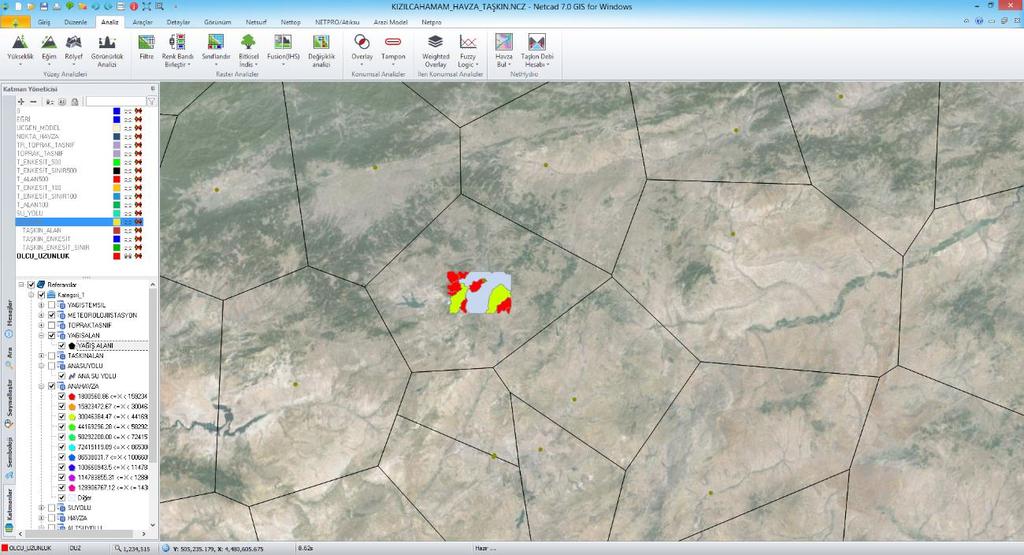 Çalışma sahasında modellenen havzalara etki eden meteoroloji istasyon verilerindeki günlük maksimum yağışlar kullanılarak, 6 farklı dağılım fonksiyonu