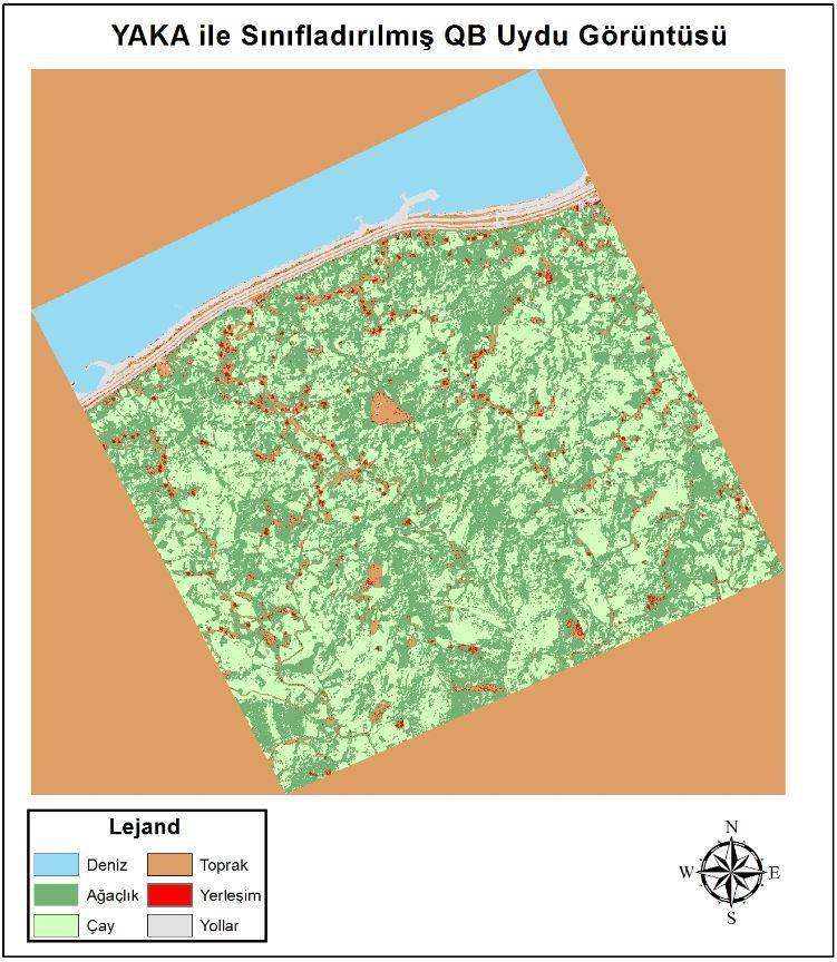 E.SERT vd. 4. SINIFLANDIRMA SONUÇLARI Rize ili arazi örtüsü genel olarak değerlendirildiğinde ağırlıklı olarak çay ve orman alanlarından oluştuğu görülebilmektedir.