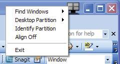 3. Görüntü Optimizasyonu Başlık Çubuğu Seçenekleri Desktop Partition (Masaüstü bölümü), etkin pencerenin başlık çubuğundan ulaşılabilir.