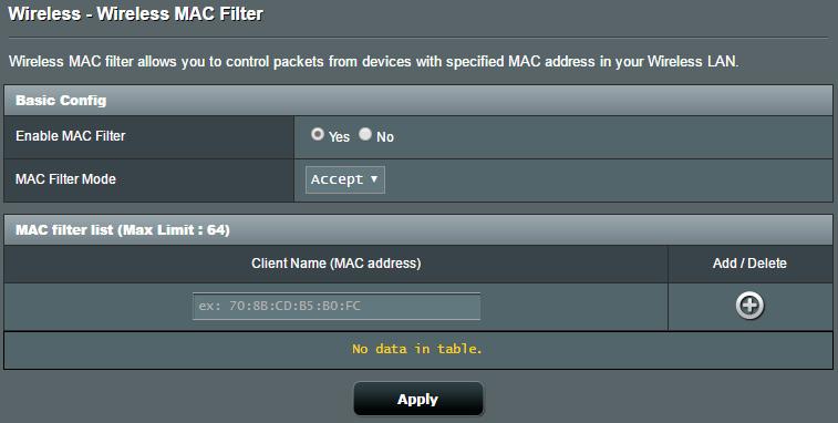 4.1.4 Kablosuz MAC Filtresi Kablosuz MAC filtresi, kablosuz ağınızdaki belirli bir MAC (Medya Erişim Kontrolü) adresine gönderilen paketler üzerinde kontrol sağlar.