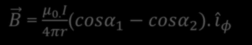 db = μ 0 4π. (I.dl ı R) R 2 = μ 0 4π. I.dz.sinα [r 2 + z z 2 ].