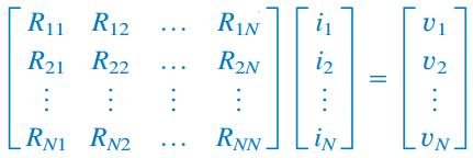 3.6. İnceleme ile Düğüm ve Çevre Analizleri Benzer şekilde, devrede sadece bağımsız gerilim kaynakları içeriyor ise: Köşegen üzerindeki terimler 1. ve 2. çevrelere bağlı dirençlerin toplamıdır.
