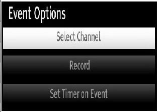 Recording via EPG Screen IMPORTANT: To record a programme, you should fi rst connect a USB disk to your TV while the TV is switched off. You should then switch on the TV to enable recording feature.