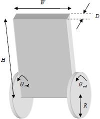 12 3. İKİ TEKERLEKLİ ROBOTİK SİSTEM (2TRS) 3.1. Fiziksel ve Matematiksel Modeli İki tekerlekli robotik sistem modeli Şekil 3.1. de görülmektedir.