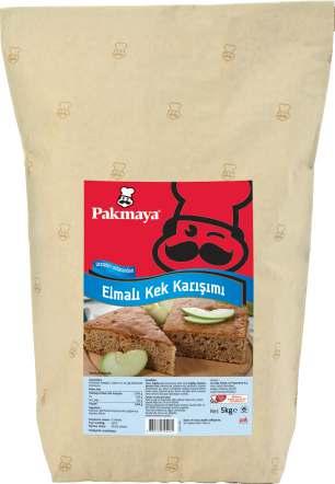 Ambalaj : 5 kg x 4 adet Kakaolu   Ambalaj : 5 kg x 4 adet Elmalı Kek Karışımı Yoğun elma içeriği ile standart elmalı kek