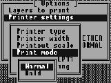 Printer type ile dot matrix (vurmalı) ya da lazer yazıcı seçilir (şekil 111). Printer width seçeneğiyle kullanılan yazıcı genişliği 7 inch ile 16 inch arasında ayarlanabilir (şekil 112).