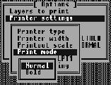 126: Printer out seçeneğinin komutları Şekil 127: Printer mode seçeneğinin komutları Printer settings seçeneğinden uygun yazıcı tipi belirlenir (şekil 124).