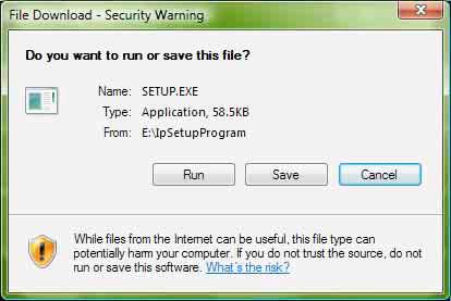 Internet Explorer-Security Warning mesajı görünürse, Run ı tıklayın. User Account Control Windows needs your permission to continue mesajı görünürse, Continue yu tıklayın.