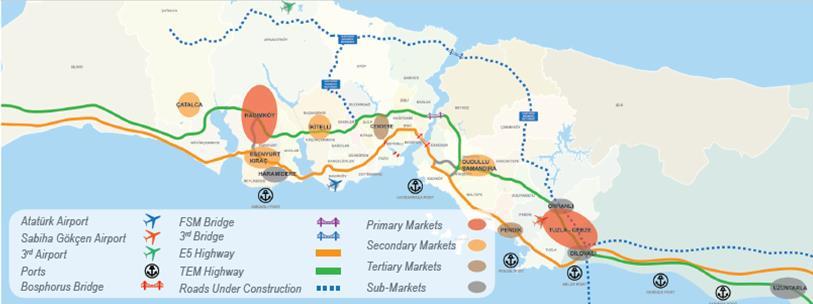 Lojistik Pazarı Görünümü İstanbul ve Kocaeli illerini kapsayan Marmara Bölgesi Türkiye nin birincil lojistik pazarıdır.