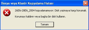 Bu durumda yapmanız gereken ilk işlem disketi çıkarıp tırnağını kapatmak olacaktır.