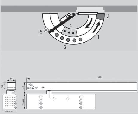 Kayar Kollu Kapı Kapatıcılar Kapı Aksesuarları Teknik Özellikler Kapama kuvveti TS 92 B/G EN -4 Kapı kanadına çekme yönünde montaj TS 92 G Yaklaşık 80