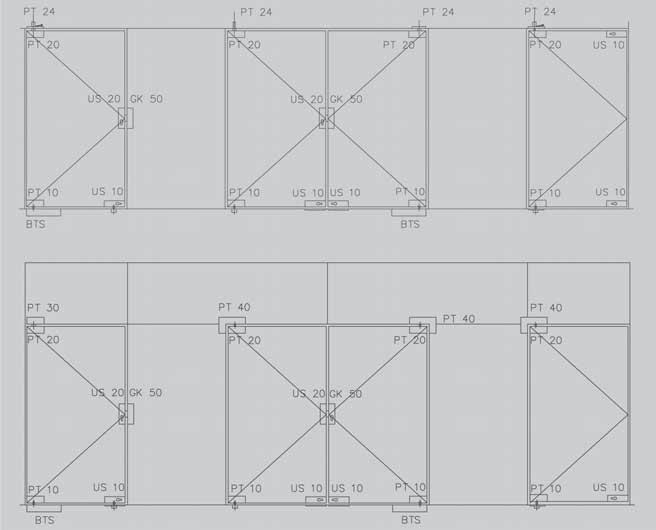 Pivot noktasının merkezden 65 mm dışarıda olması ve yuvarlak kenarlı profil sayesinde, panelle kapı kanadı arasında sabit 4 mm lik bir boşluk sağlanır ve parmak sıkışması önlenmiş olur.