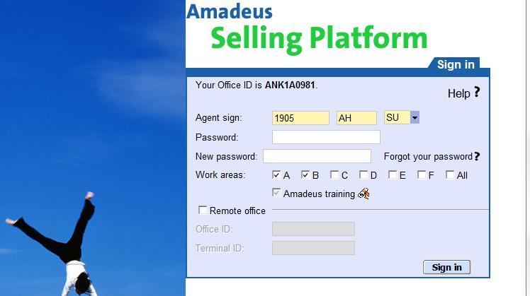 Amadeus Selling Platform da Eğitim Alanına Giriş Eğitim sistemine aşağıdaki URL kullanılarak girilir.önce açık olan Amadeus Selling Platform X ile kapatılır.internet explorer kutusuna; training.