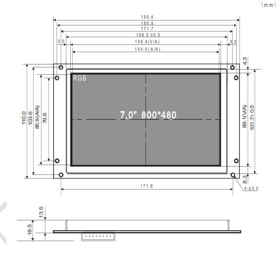 4 6-) KURULUM VE MONTAJ Cihaz ön panelden, pano kesiti 166,5mm x 101,7mm olan panel üzerine, içten perçinli vidalara sıkıştırma yöntemiyle monte