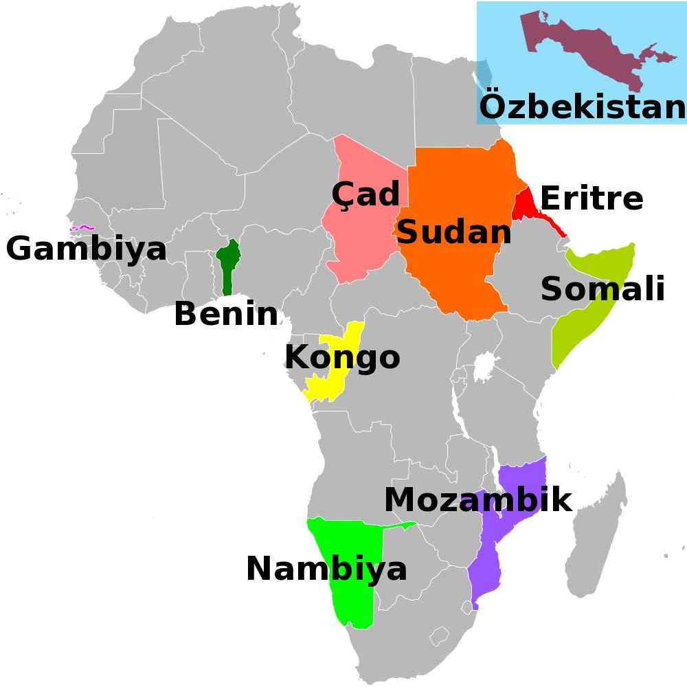 Sularının %50-% 75 i Ülke Dışından Gambiya, Çad, Sudan,