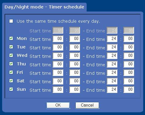 Day/Night mode Gündüz/gece modunu beş mod arasından seçebilirsiniz. Disable: Her zaman gündüz modunda çalışır. Auto: Normalde gündüz modunda çalışır.