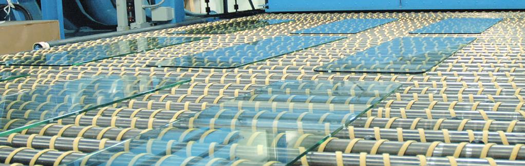 TEMPERLİ CAMLAR Temperleme işlemi yatay hat üzerinde camın dış yüzeylerine basınç gerilimi, cam ortasında ise dolaylı bir çekme gerilimi kazandırmak için ısıtma ve soğutma aşamalarını içerir.