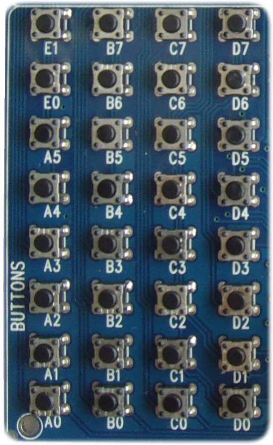 +5V veya 0V tan uygun olana yapılacak jumper bağlantısı butonun çalışma durumunu belirler. 2x16 LCD Kitte standart LCD display (2x16 karakter) soketi bulunmaktadır.