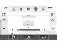Kumanda düğmeleri: Sürücü tarafı sıcaklık kontrol düğmesi Yolcu tarafı sıcaklık kontrol düğmesi CLIMATE, Bilgi Ekranındaki Klima ayar menüsüne girer Fan devri artırma ( ve azaltma ) Klima kumanda