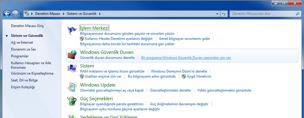 Kullanmadan Önce Hazırlık > Bir Belgenin PC deki bir Paylaşım Klasörüne Gönderilmek üzere Hazırlanması Windows Güvenlik Duvarı
