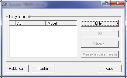 Makinenin Kurulması ve Ayarlanması > Yazılımın Kurulması TWAIN Sürücüsünün Ayarlanması Bu makineyi TWAIN Sürücüsüne kaydedin.