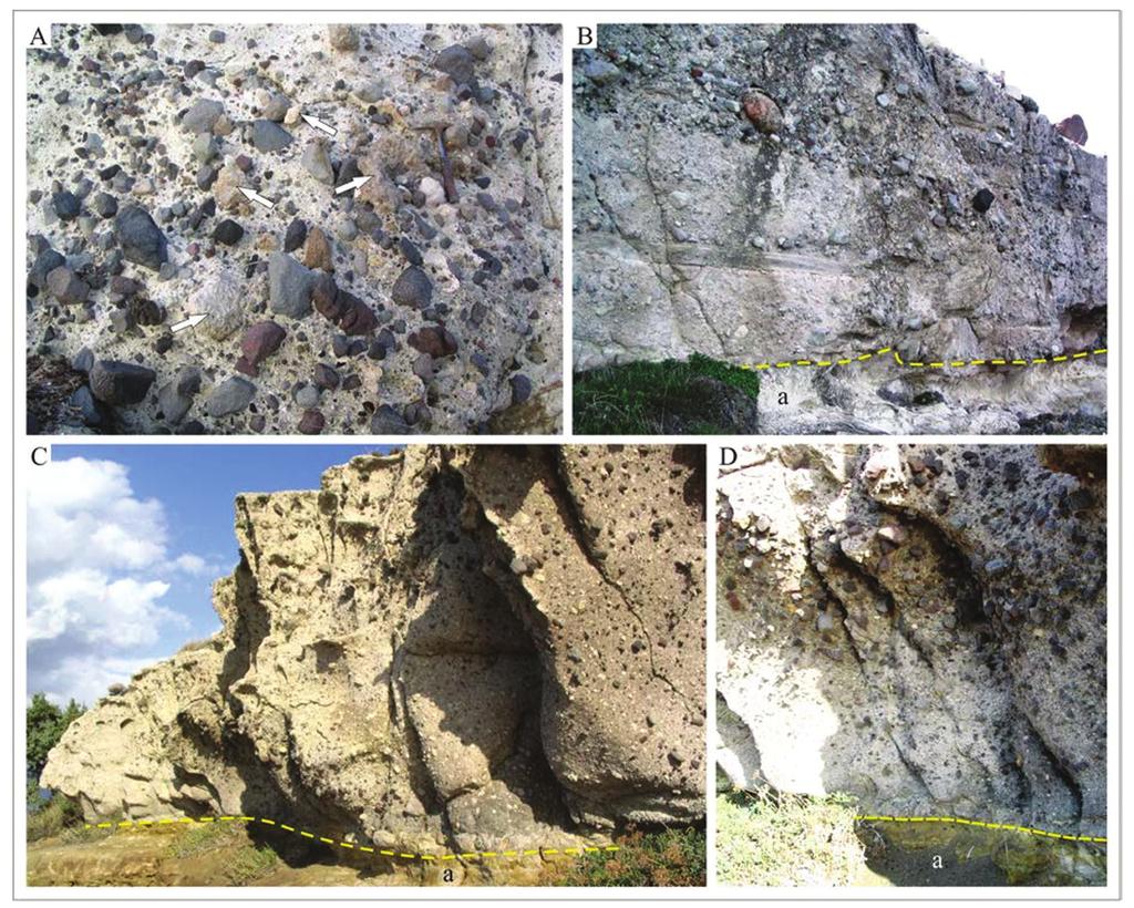 Ildır Körfezi güneyindeki bölgenin Neojen stratigrafisi Çeşme Yarımadası, Batı Anadolu Şekil 9. Armağandağı Volkanitleri kapsamındaki volkaniklastiklerden görüntüler.