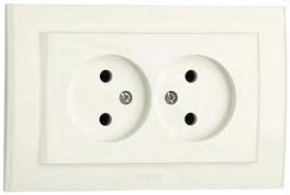 İkili Priz / Double Socket Outlet With Earth 401-XX0300-908 Komütatör Veavien / Double Two Way Switch