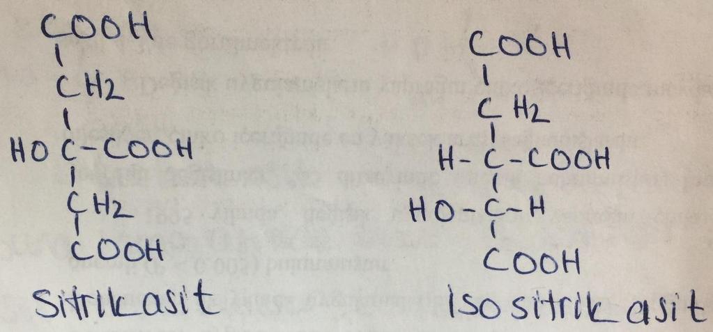3.3. TRİKARBOKSİLLİ ASİTLER 3.3.1. Doymuş Trikarboksilli Asitler 3.3.1.1. Sitrik Asit Limon asiti de denir.