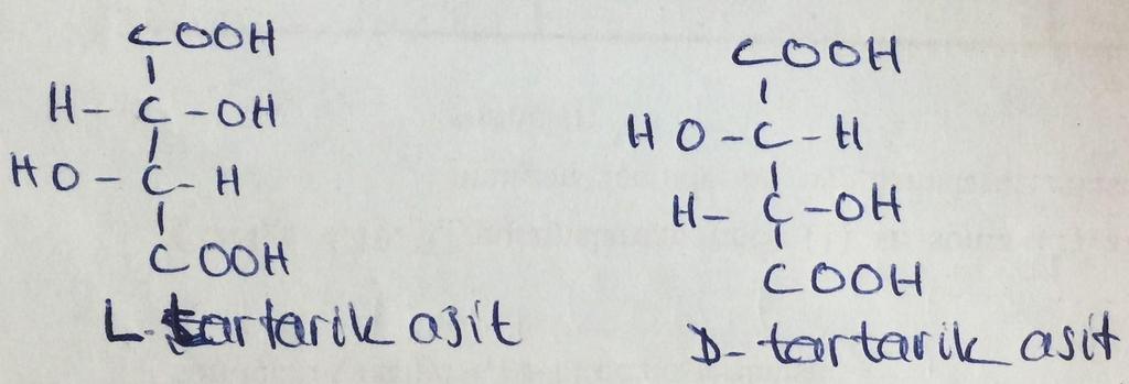3.2.1.6. Tartarik asit Buna şarap asiti de denir.