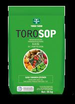 TOROSOP 0-0-51 Meyve ağırlığını artırır. Meyve rengine canlılık verir ve erken olgunlaşma sağlar. Kuraklık, tuzluluk ve soğuklara karşı dayanıklılık sağlar.