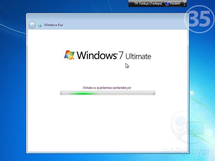 ADIM: Windows 7 kurulumu resimli anlatım adımlarının artık sonuna geliyoruz.